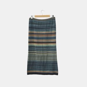 Peruvian Connection Medium Skirt A-Line Midi Maxi Striped Cotton EUC Womens